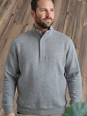 Tahari Men’s XL Gray Long Sleeve Polo Pullover Sweatshirt